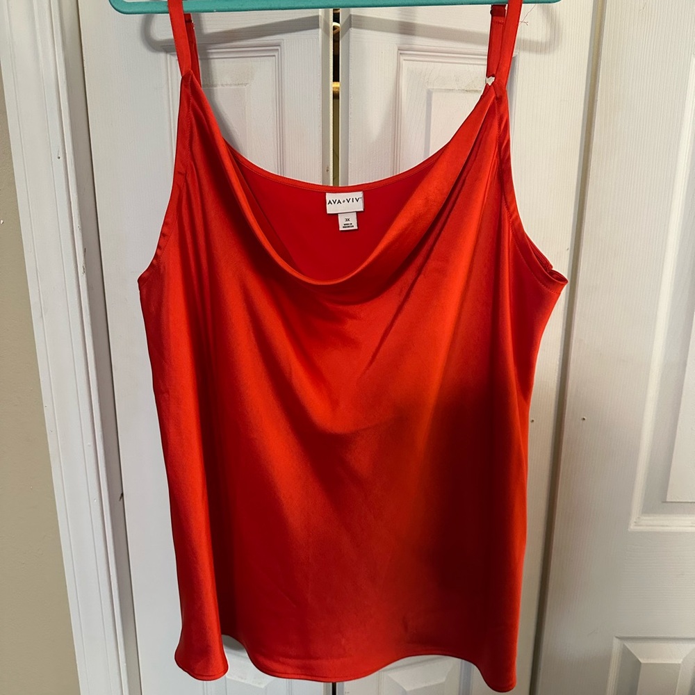 Ava & Viv Women's Red Satin Cami Top